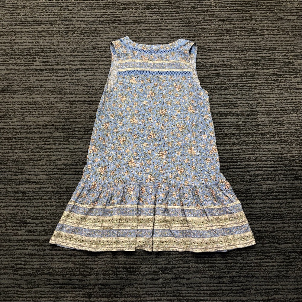 Veronica Beard Size M Blue Leanna Floral Sleeveless V Neck Ruffle Shift Dress - Picture 2 of 7